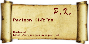 Parison Klára névjegykártya